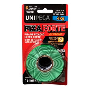 Imagem de Fita Dupla Face FIXA FORTE Transparente 19mm x 2m Unipega