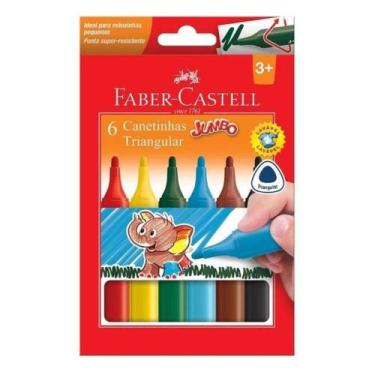 Imagem de Caneta Hidrográfica Jumbo 6 Cores 15.0206J-Faber Castell - Faber-Caste