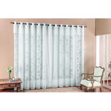 Imagem de Cortina Luna em Renda para Varão Simples 2m Branca - Grupo Fernandes