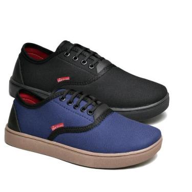 Imagem de Kit 2 Tênis Sapatênis Infantil Masculino Cadarço Casual - Dexshoes, Az