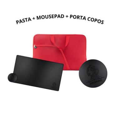 Imagem de Kit Case Capa Maleta Pasta Para Notebook Escritório + MousePad Preto D