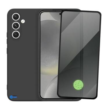 Imagem de KIT Capa Para Galaxy S24 Plus Aveludada Premium Preta + Película Privacidade Anti Impacto