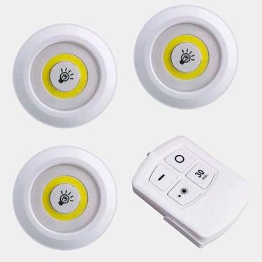 Imagem de Luminária Spot Led Sem Fio Kit c/ 3 Controle Remoto Incluso - LAURUS
