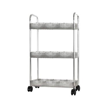 Imagem de Carrinho Auxiliar 3 Bandejas Com Rodinhas Plástico - Clink