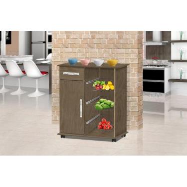 Imagem de Fruteira/Balcão/Bancada Mônaco 1 Gaveta e 1 Porta Com  Puxadores Croma