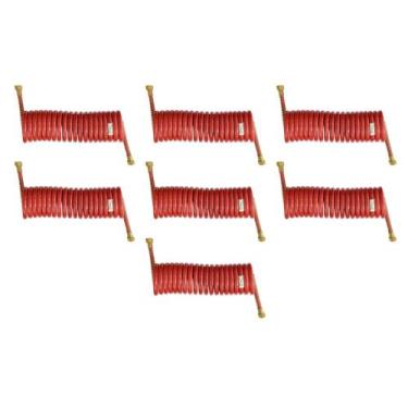 Imagem de 7 Mangueira Espiral Carreta Para Freio A Ar Caminhão Vermelha 5,5mts -