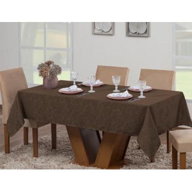 Imagem de Toalha Mesa Luxo Retangular Sala Jantar Jacquard 8 Lugares 2,50m X 1,4