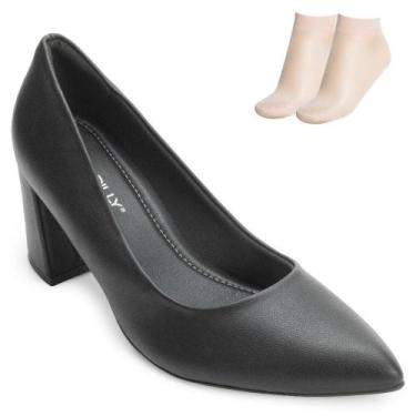 Imagem de Scarpin Salto Piccadilly e Meia PD23-74513, Preto, 38