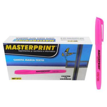 Imagem de Caneta Marca Texto Rosa com Ponta Chanfrada Pincel MP 612 / Caixa com 
