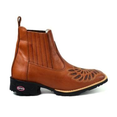 Imagem de Bota Botina Feminina em Couro Cano Curto Country Rodeio - Carrero Boot