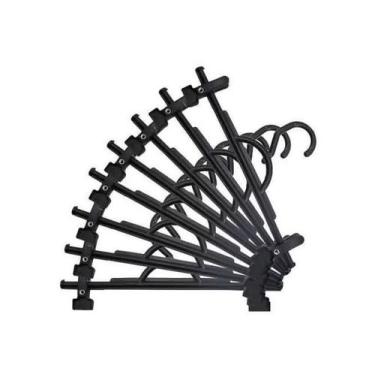 Imagem de Kit 100 Cabides Preto Plástico C/ 200 Presilhas - TRIPLO-S