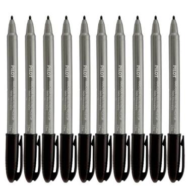 Imagem de Kit 10 Marcadores Retroprojetor 2,0mm Preto Pilot