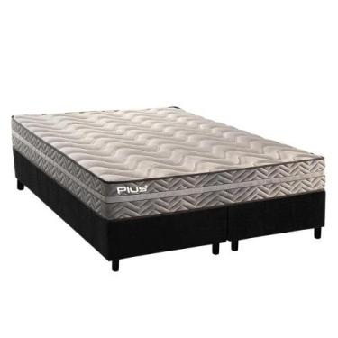 Imagem de Conjunto Box Queen: Colchão Espuma Paropas D45 Pasquale Plus Gray + Ba