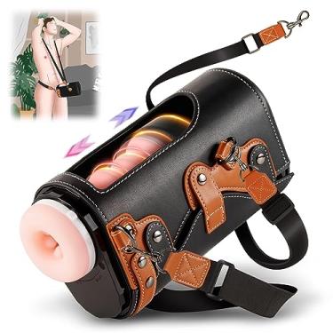 Imagem de UTIMI Copo Masturbador Masculino Automático - Máquina de Boquete com Copo Masturbador Visível Mãos Livres com 10 Impulsos e 2 Mangas Realistas e Alça Vestível Brinquedos Sexuais Adultos para Homens Pr