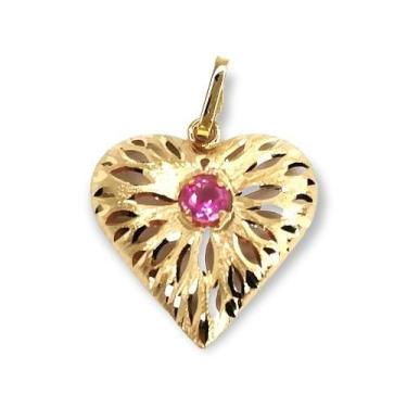 Imagem de Pingente de ouro 18k Coração com Pedra - Elegancy Joias