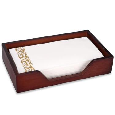 Imagem de Gtencemen Suporte de guardanapo de bambu para mesa de cozinha banheiro suporte de toalha de papel casa de fazenda porta-guardanapos planos suporte de toalha de hóspede bandeja de toalha de mão suporte