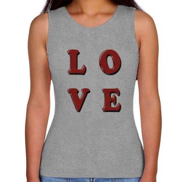 Imagem de Regata Feminina LOVE - Foca na Moda, Cinza, GG