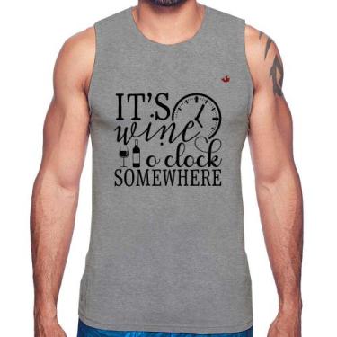 Imagem de Regata It's wine o'clock somewhere - Foca na Moda, Cinza, GG