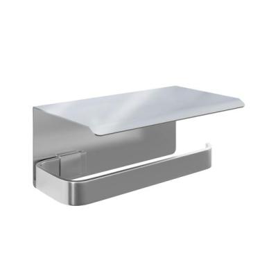 Imagem de Porta Papel Higiênico Stander C/ Suporte Para Celular Polido - Letu Va