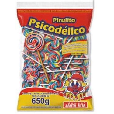 Imagem de Pirulito Santa Rita Psicodélico -Pacote 650G  - DOCES SANTA RITA 