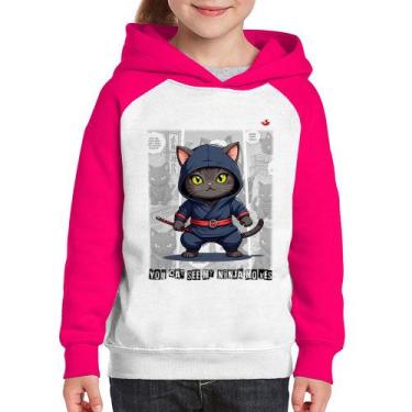 Imagem de Moletom Infantil You cat see my ninja moves - Foca na Moda, Branco, Ro