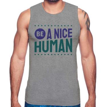 Imagem de Regata Be A Nice Human  - Foca na Moda, Cinza, GG