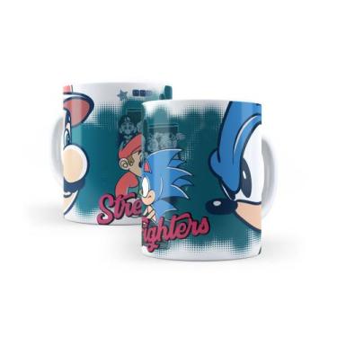 Imagem de Caneca de Ceramica Sonic VS Mario 325 ml - Pomps Geek