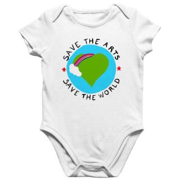 Imagem de Body Bebê Algodão Save The Arts Save The World - Foca na Moda, Branco,