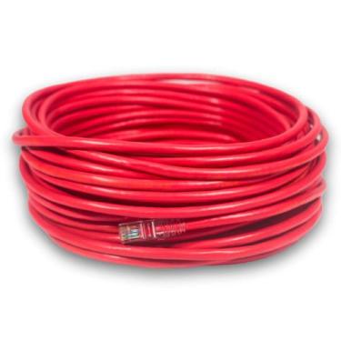 Imagem de Cabo de Rede CAT6 10 Metros Vermelho Rolo UTP Ethernet Crimpado 23AWG 
