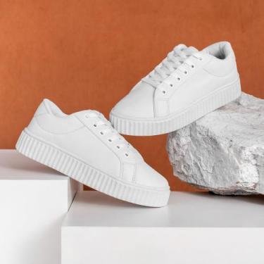 Imagem de Tênis Feminino Plataforma Leve e Confortável - Neblink, Branco, 37