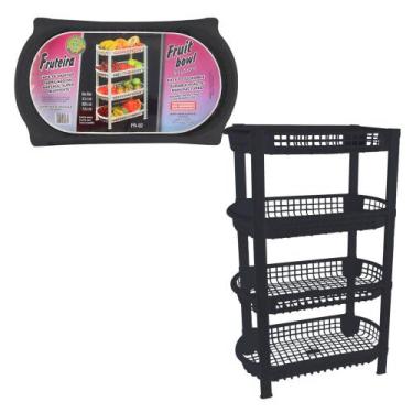 Imagem de Fruteira Vertical 4 Andares Preta - São Bernardo