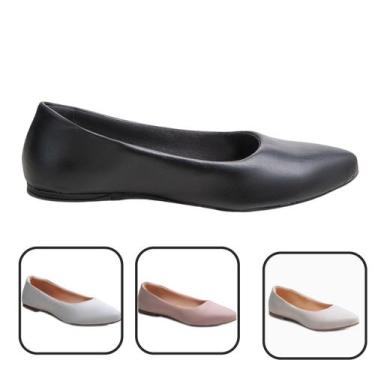 Imagem de Sapatilha Menina Brasil Bico Fino Feminina, Preto, 37