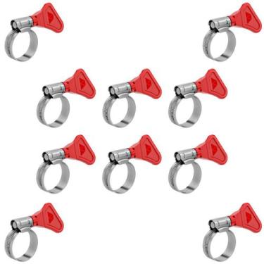 Imagem de Kit 10 Abracadeiras Aco Carbono Borboleta fita 9mm 12x16mm - Marbo