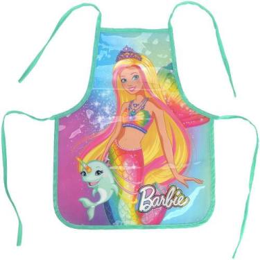 Imagem de Avental Escolar Decorado Barbie 49X39CM - Verde - Luxcel