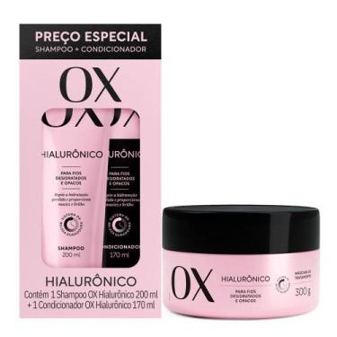 Imagem de Kit Ox Shampoo 200ml e Condicionador Hialurônico 170ml Mais Máscara Ox