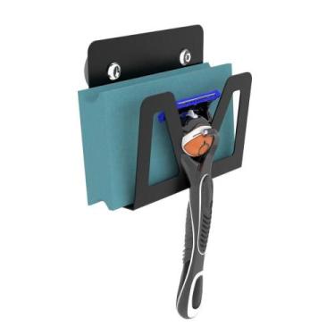 Imagem de Suporte Para Lamina Barbear Porta Gilete Ventosa Preto Elg - Metalcrom