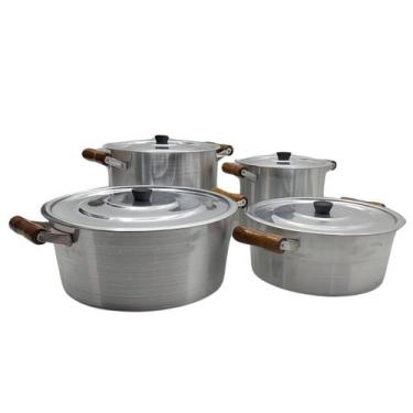 Imagem de Conjunto de 2 Panelas + 2 Caldeirões Grandes Alumínio Grosso - Alumíni