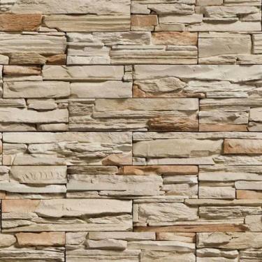 Imagem de Papel De Parede Pedra Canjiquinha Tons Beges - 3,00x0,50m - DEKAL DECO