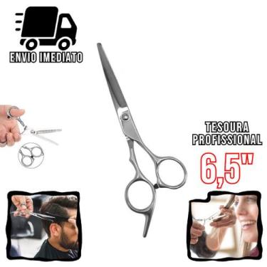Imagem de Tesoura Cabeleireiro Profissional 6,5" Aço Inoxidável Barbearia e Salã