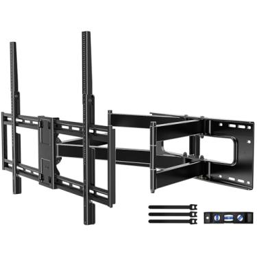 Imagem de Suporte de parede de TV Full Motion para TVs de 50 a 100 polegadas, braço longo de 70,3 polegadas, compatível com VESA 800 x 600, giratório e inclinado, serve para pinos de 16 a 24 polegadas, suporte