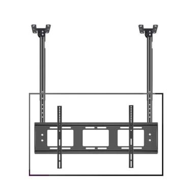 Imagem de Suporte de TV de teto, suporte de TV suspenso em poste duplo para tela plana de LED de 55-86 polegadas, montagem em poste de TV suporta até 176lbs/80kg