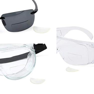 Imagem de WENDA Pacote com 3, 1,50 lentes bifocais reutilizáveis adesivas, adesivo, lente de leitura, adesivo, óculos de sol, esportivos, óculos de segurança, lupa adicional (pacote com 3, 1,5)