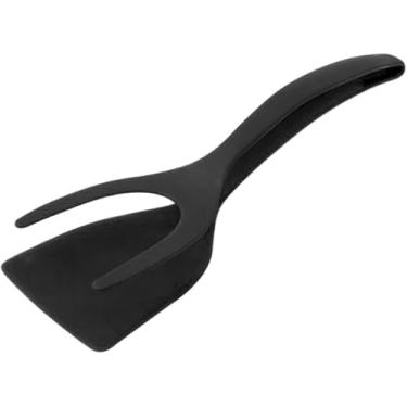 Imagem de Laymoon Pinça 2 em 1 Pinça de espátula para segurar e virar: silicone premium, revestimento antiaderente. Perfeito para ovos, panquecas, peixe, rabanada. Ferramenta de cozinha essencial (preto), 30 x