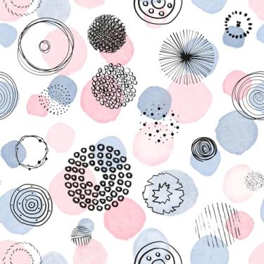 Imagem de CHIHUT Papel de parede Boho Peel and Stick de 45 x 254 cm, círculos abstratos, papel de contato geométrico, para armários de mesa, papel de parede art déco moderno, autoadesivo, removível, papel de