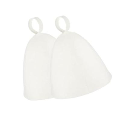 Imagem de Bothyi 2 peças chapéu de sauna touca de vapor russa touca de banho para evitar superaquecimento para homens e mulheres acessórios de banho chapéu de, 2 Unidades Brancas