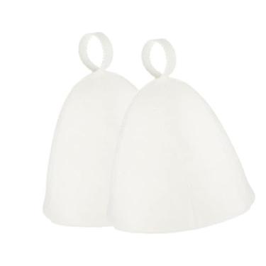 Imagem de Ｂｅｓｇａ 2x Sauna Hat Vaporarium Hat Toalha Envoltório Isolamento Térmico para Homens e Mulheres Proteger Cabelo Banho Confortável Touca de Vapor Russa, 2 Unidades Brancas