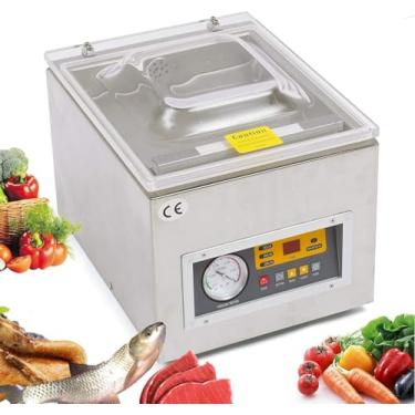 Imagem de Máquina automática de selagem de alimentos, máquina comercial de selagem de embalagem a vácuo, design compacto, serviço pesado, largura de selagem profissional, máquina comercial, 110v