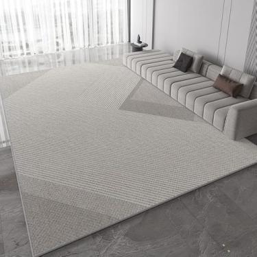 Imagem de Tapete cinza claro, luxuoso, com listras geométricas, para sala de estar, tapetes decorativos de tamanho grande, confortáveis, fáceis de limpar, para quarto, AX011, L, 80x160 cm