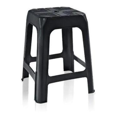 Imagem de Banco Banqueta Banquinho Plastico Preto - Arqplast