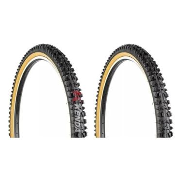 Imagem de Par Pneu 26x1.95 Bike Mtb Cravo K816 Faixa Amarela